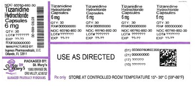 892-30 (Tizanidine 60760 892 30)